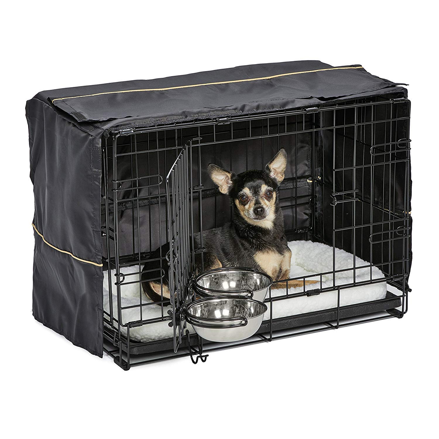 MidWest Homes for Pe icrate Dog crate Starter Kit 22-Inch Dog crate Kit Ideal for XS Dog Breeds (weighing up to 12 Pounds) Includes Dog crate Pet Bed