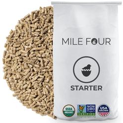 Mile Four Organic chick Feed 100% US grown grains certified Organic certified Non-gMO corn-Free Soy-Free Non-Medicated chicken F