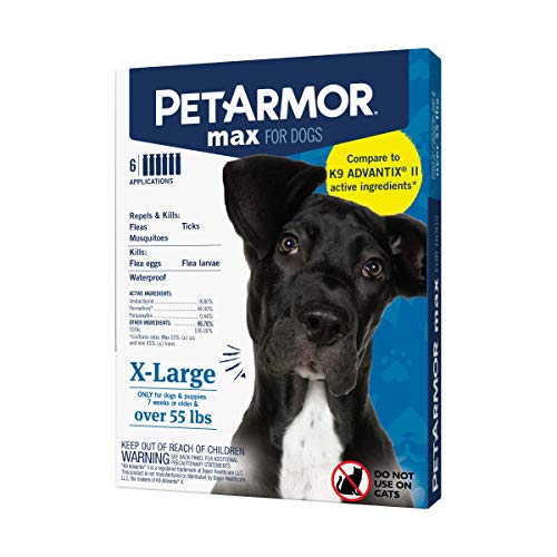 PetArmor Max Flea Tick and Mosquito Prevention for X-Large Dogs (Over 55 Pounds) Topical Dog Flea Treatment Repels and Kills 6 M