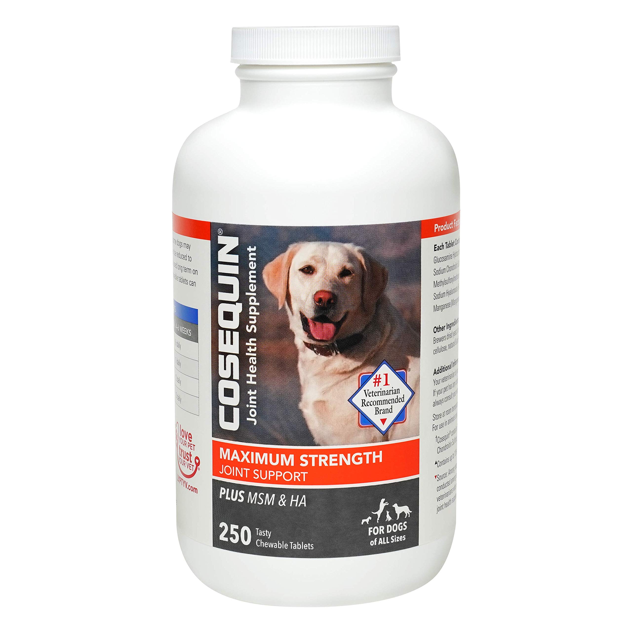 Nutramax Laboratorie Nutramax cosequin Maximum Strength Joint Health Supplement for Dogs - With glucosamine chondroitin MSM and Hyaluronic Acid 250 c