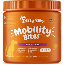 Zesty Paws Mobility Bites Dog Joint Supplement - Hip and Joint Chews for Dogs - Pet Products with Glucosamine, Chondroitin, & MS