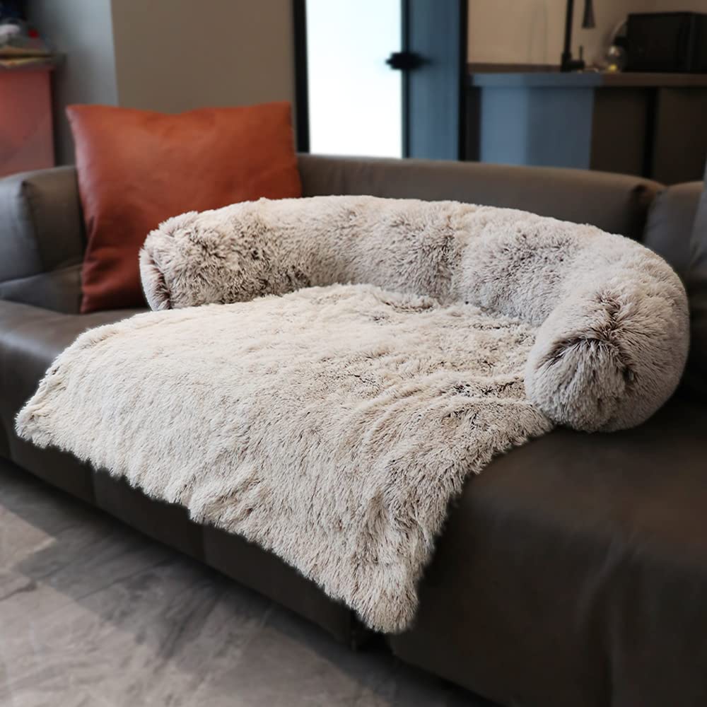 MoonxHome Pet couch Protector for Dog with Memory Foam Neck Bolster  Universal Pet Furniture cover Sofa Bed cover Plush Dog Bed and More fo