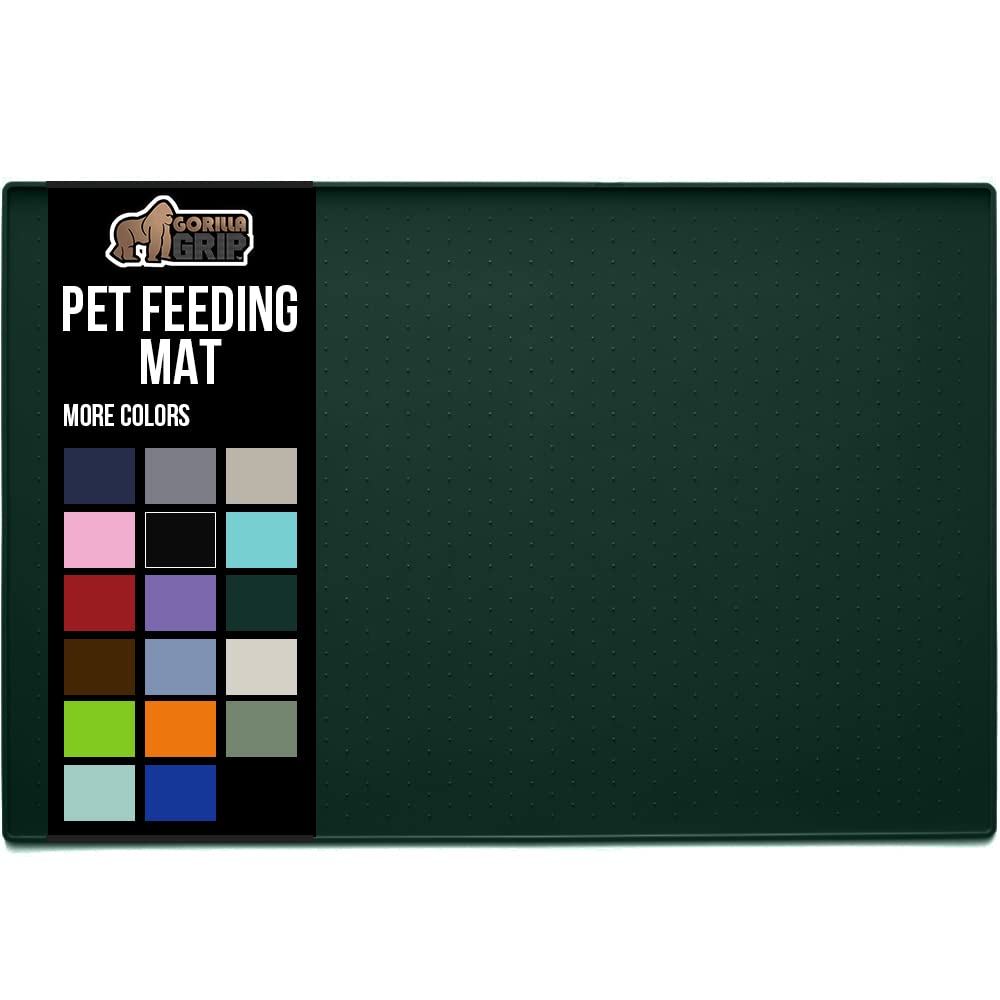 Gorilla Grip Silicone Pet Feeding Mat Waterproof 23x15 Easy Clean in Dishwasher Raised Edges to Prevent Spills Dog and Cat Place