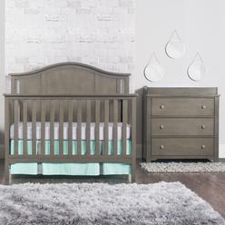 Childcraft Forever Eclectic cottage Arch Top 3-Piece Nursery Set with 4-in-1 convertible crib 3-Drawer Dresser and changing Table Topper by