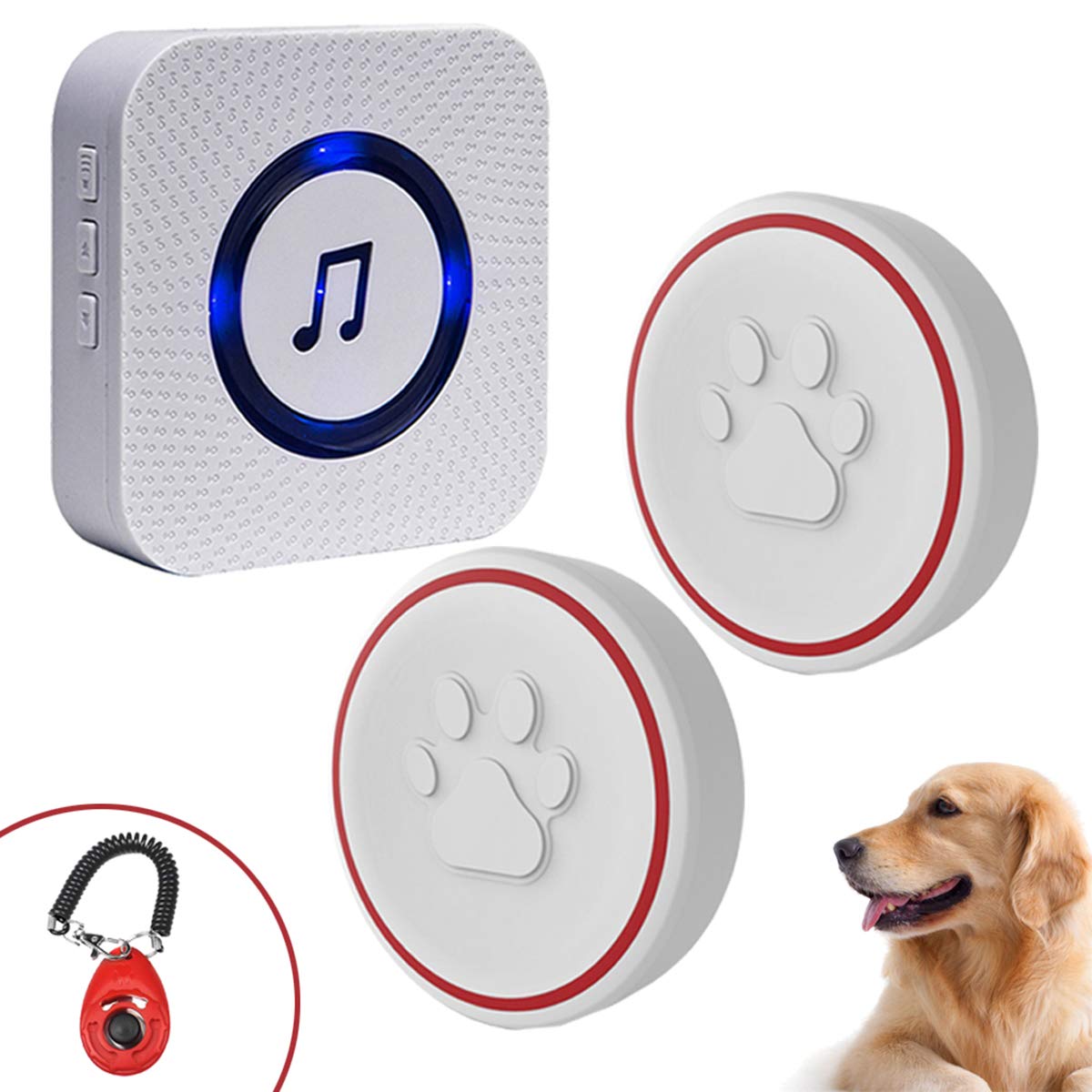 chunHee Dog Bell for Potty Training Wireless Doggie Door Bell for Dog Puppy Training Sliding Doorgo Outside Doorbell and Waterpr
