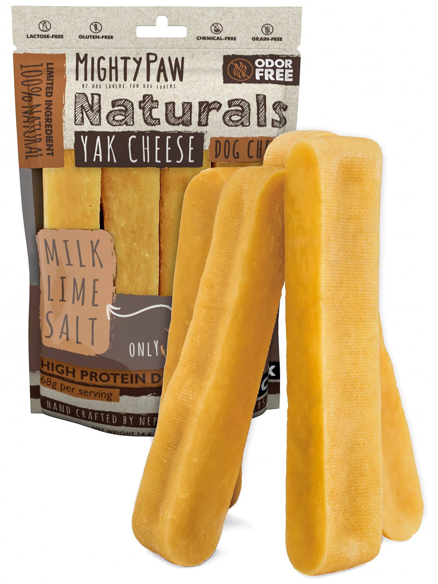 Mighty Paw Yak Cheese Dog Chews All-Natural Treats for Dogs