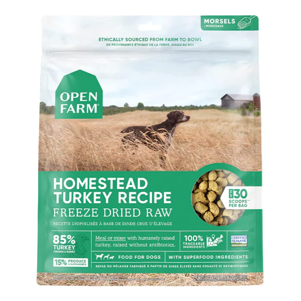Open Farm Freeze Dried Raw Dog Food Humanely Raised Meat Recipe with Non-gMO Superfoods and No Artificial Flavors or Preservativ