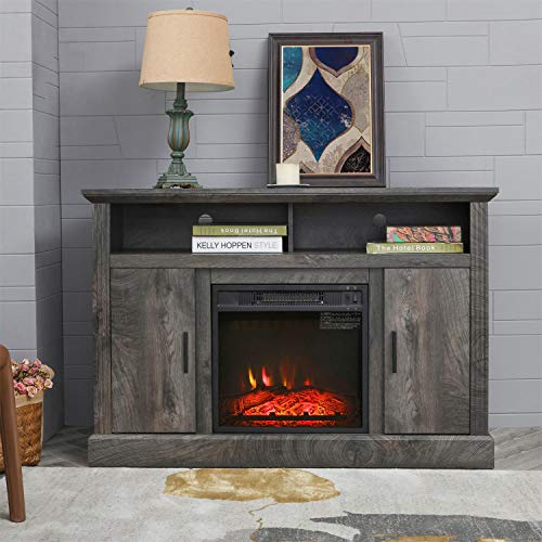 PatioFestival Electric Fireplace TV Stand Entertainment center corner Fire  Place Heaters Tv console with generic Rustic Furnitur