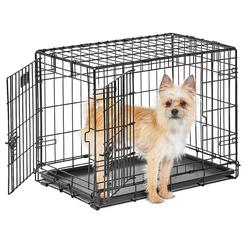 MidWest Homes for Pe Small Dog crate MidWest Life Stages 24 Double Door Folding Metal Dog crate Divider Panel Floor Protecting Feet Leak-Proof Dog Pa