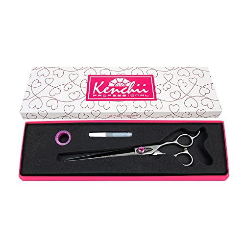 Kenchii Left Handed Dog grooming Scissors 8 Inch Shears Straight Scissors for Dog Kenchii grooming Love collection Dog Shears Pet groomi