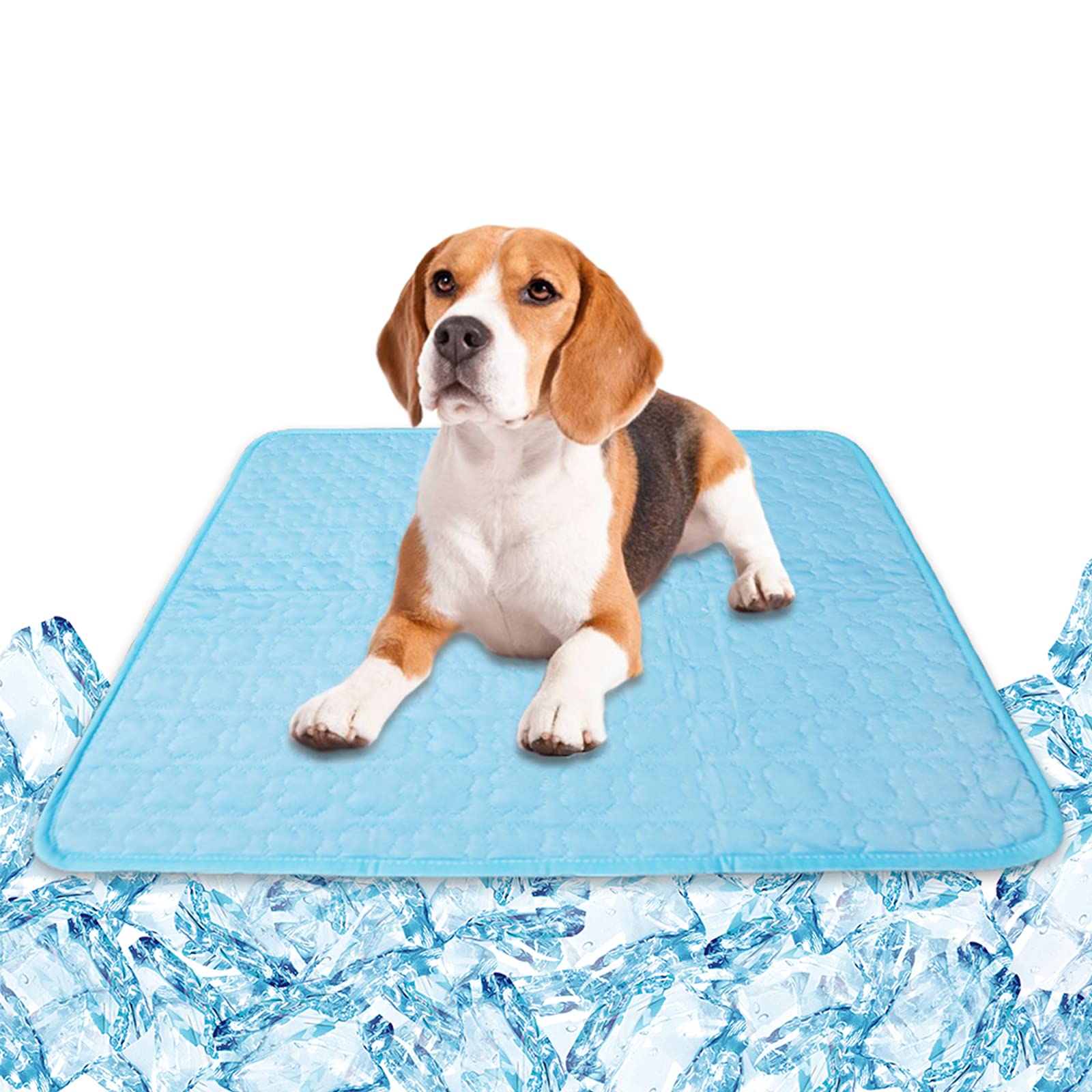 KALINcO Dog cooling Mat Washable Pet Self cooling Pad Blanket Summer cooling Pads for Dogs cats (40*28 inch Blue)