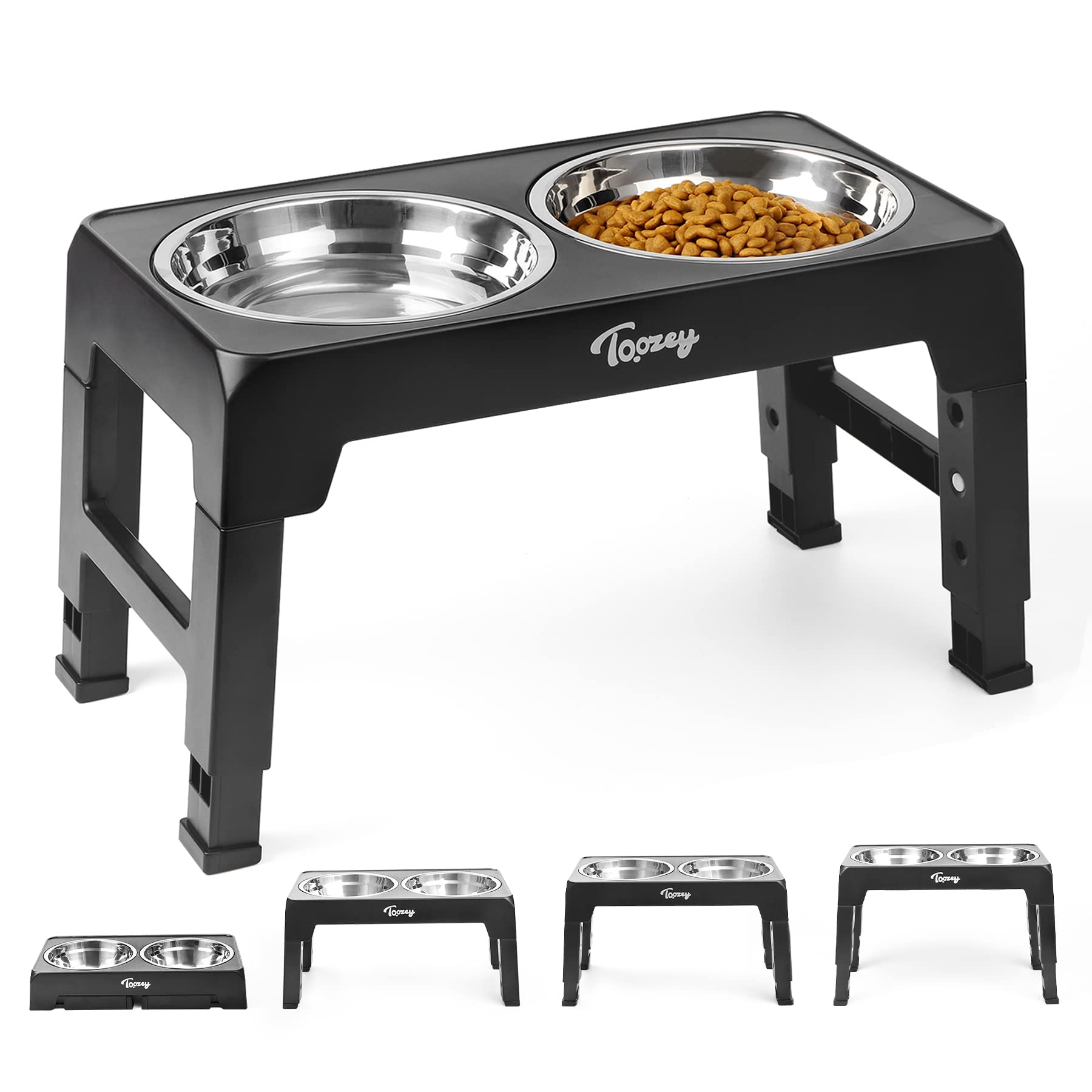 Adjustable Elevated Dog Bowls for Large Dogs, Medium and Small