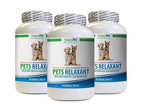 HAPPY PET VITAMINS L Natural pet Anxiety and Stress cat - PET Relaxant - Made for Dogs and cats - Natural Anxiety and Stress Relief - Mood Boost - Be