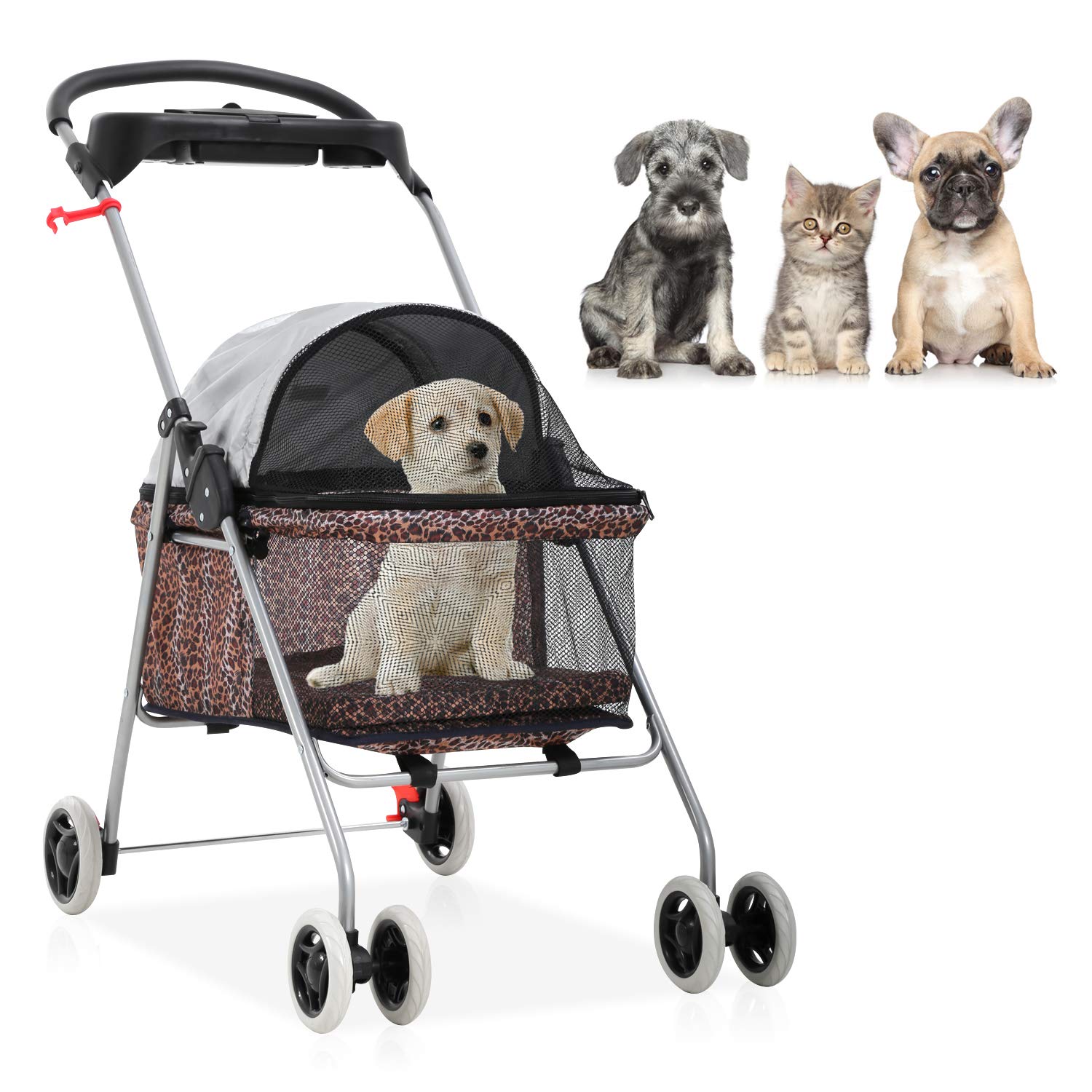 Meet perfect Pet Stroller - MeetPerfect Luxury Pet Roadster for Dogs and cats Waterproof Dog cart Dog Stroller cat Stroller Pet Jogger - Easy