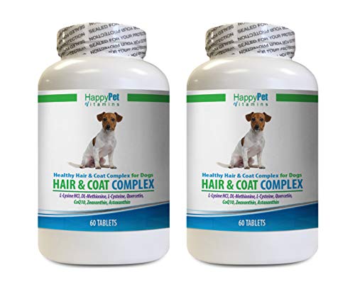 HAPPY PET VITAMINS LLc Dog Hair Supplement - Dog Hair and coat Health complex - Healthy Skin and Nails - Itch Relief - Powerful 