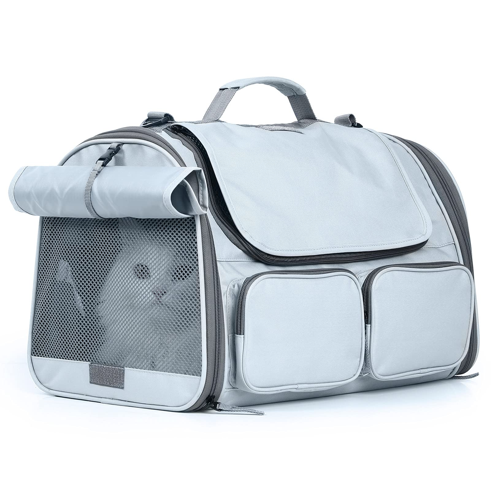 FUKUMARU Cat Carrier Airline Approved Soft Sided Dog Carrier Collapsible Cat Travel Bag Under 44 lb Small Medium Large Pet Carri