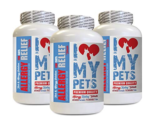 I LOVE MY PETS cat Allergy Remover - cats Allergy Relief - Itch Relief - Premium Supplement - Treats - quercetin for cats - 225 