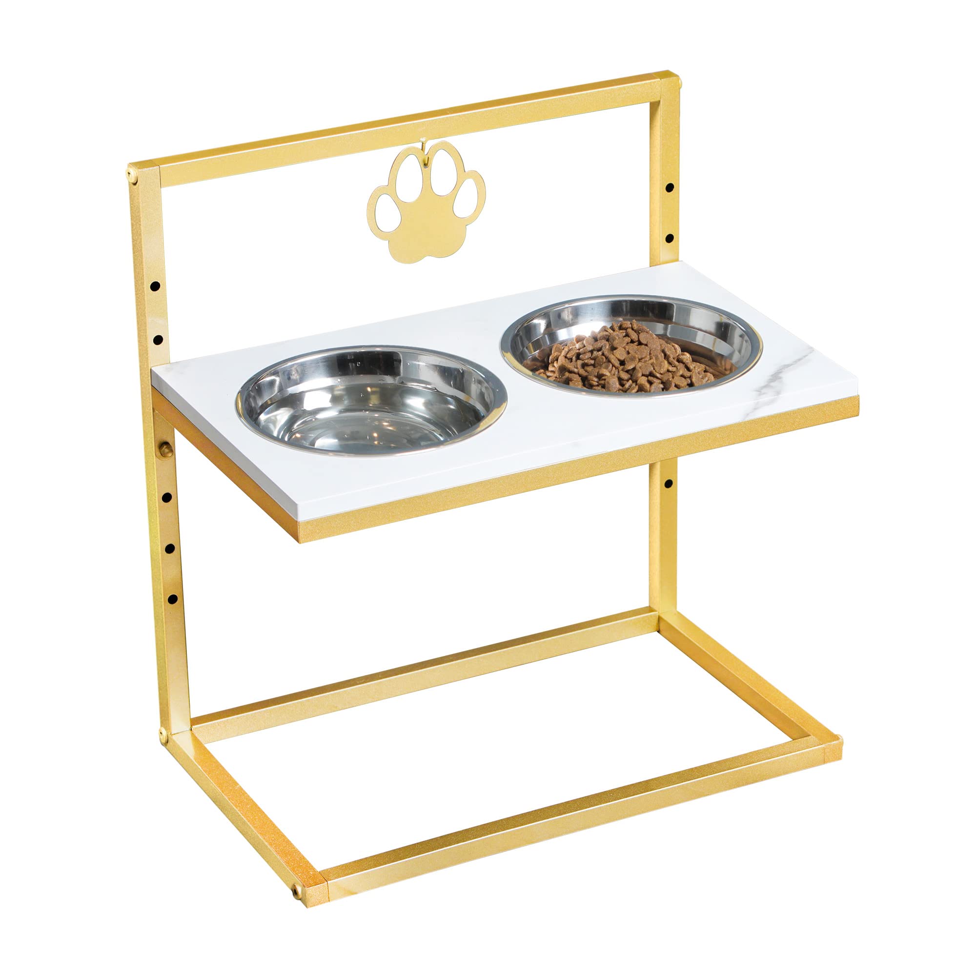 nala's world NalaAs World Dog Bowls Adjustable to 7 Heights Raised Dog  Bowl Stand Feeder