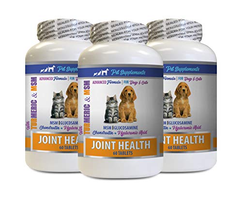 Pet Supplements Dog Joint Supplement - Pets Turmeric Joint Health - for Dogs and cats - Advanced complex - Dog glucosamine sulfate - 3 Bottles (