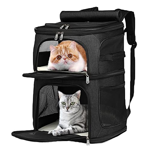 MOV COMPRA MOV cOMPRA Double Layer cat carrier Backpack Removable cat  carrier for 2 cats collapsible Pet carrier for Small Medium cats Dogs