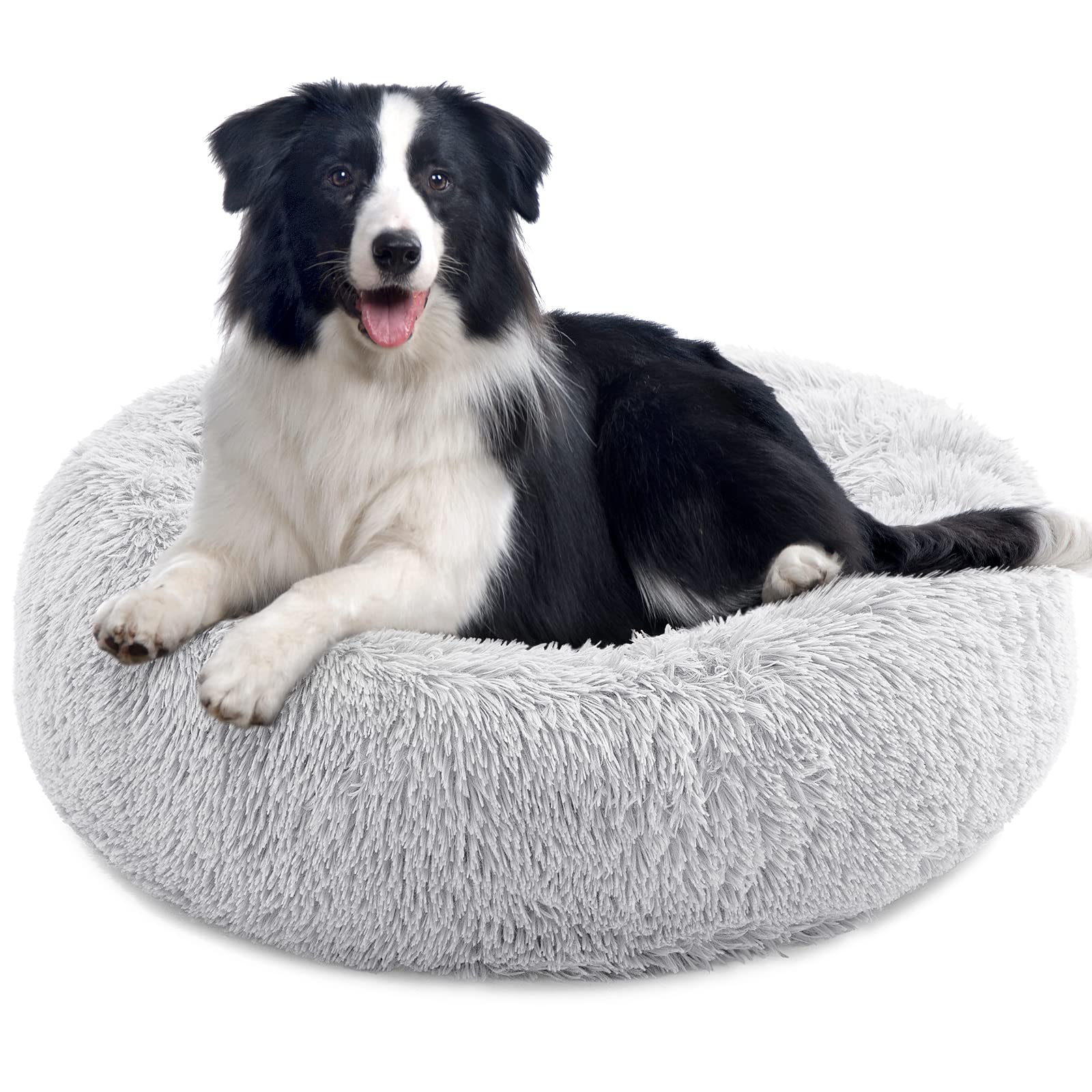 CEVICOLZE calming Dog Bed for Large Dogs Anti Anxiety Dog Bed Round Dog