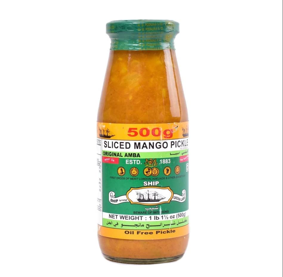 Ship Brand Sliced Mango Pickle In Vinegar (OilFree Pickle) (pack of 1)