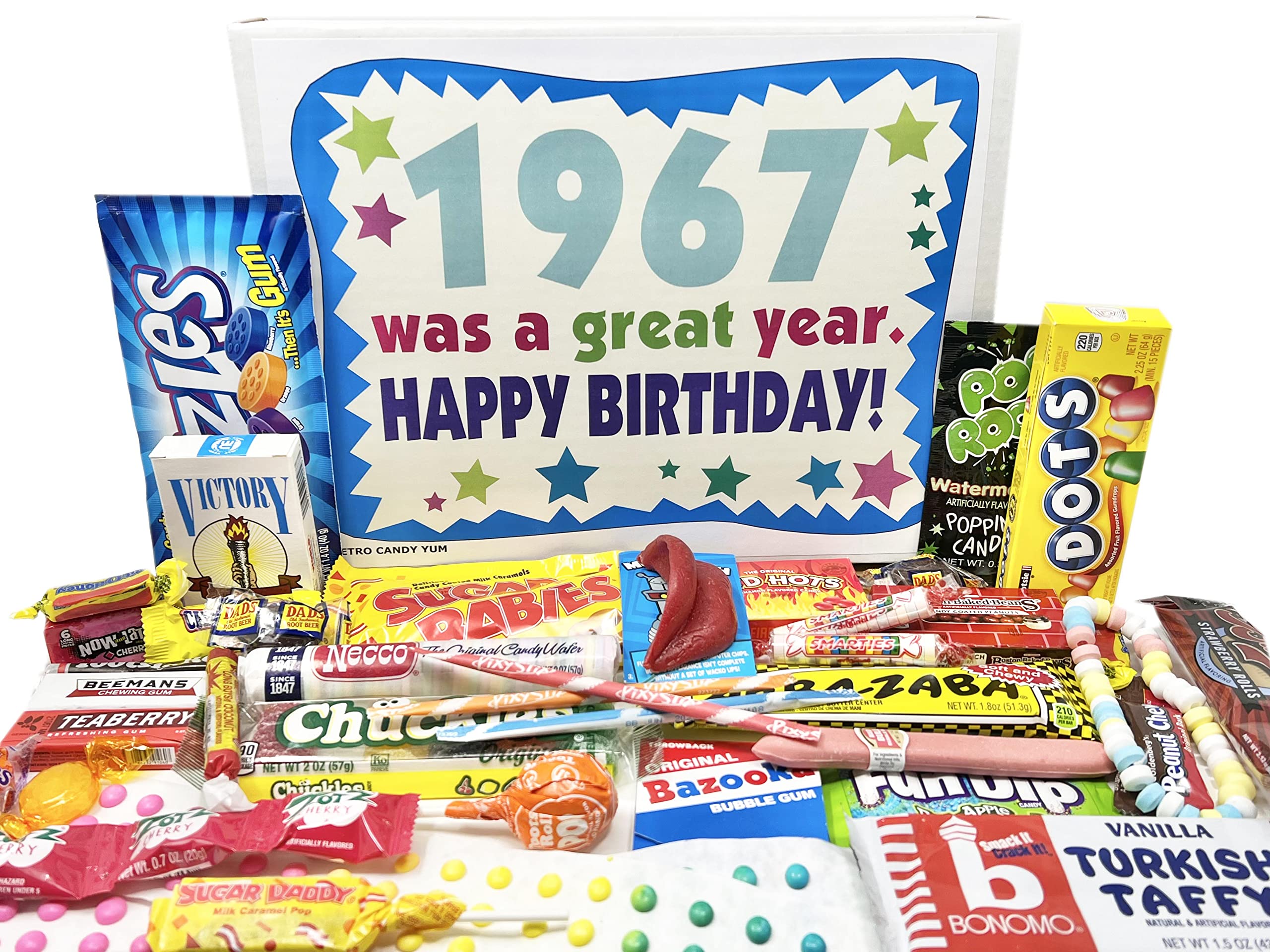 RETRO cANDY YUM 1967 56th Birthday gift Box Assortment of Nostalgic