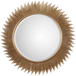 Uttermost Marlo Antique gold Leaf 36 Round Wall Mirror