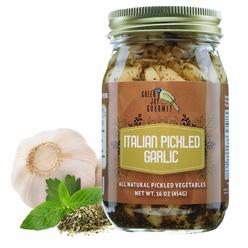 green Jay gourmet Pickled garlic cloves in a Jar - Italian Pickled garlic - Fresh garlic Bulbs for cooking - Simple Natural Ingr