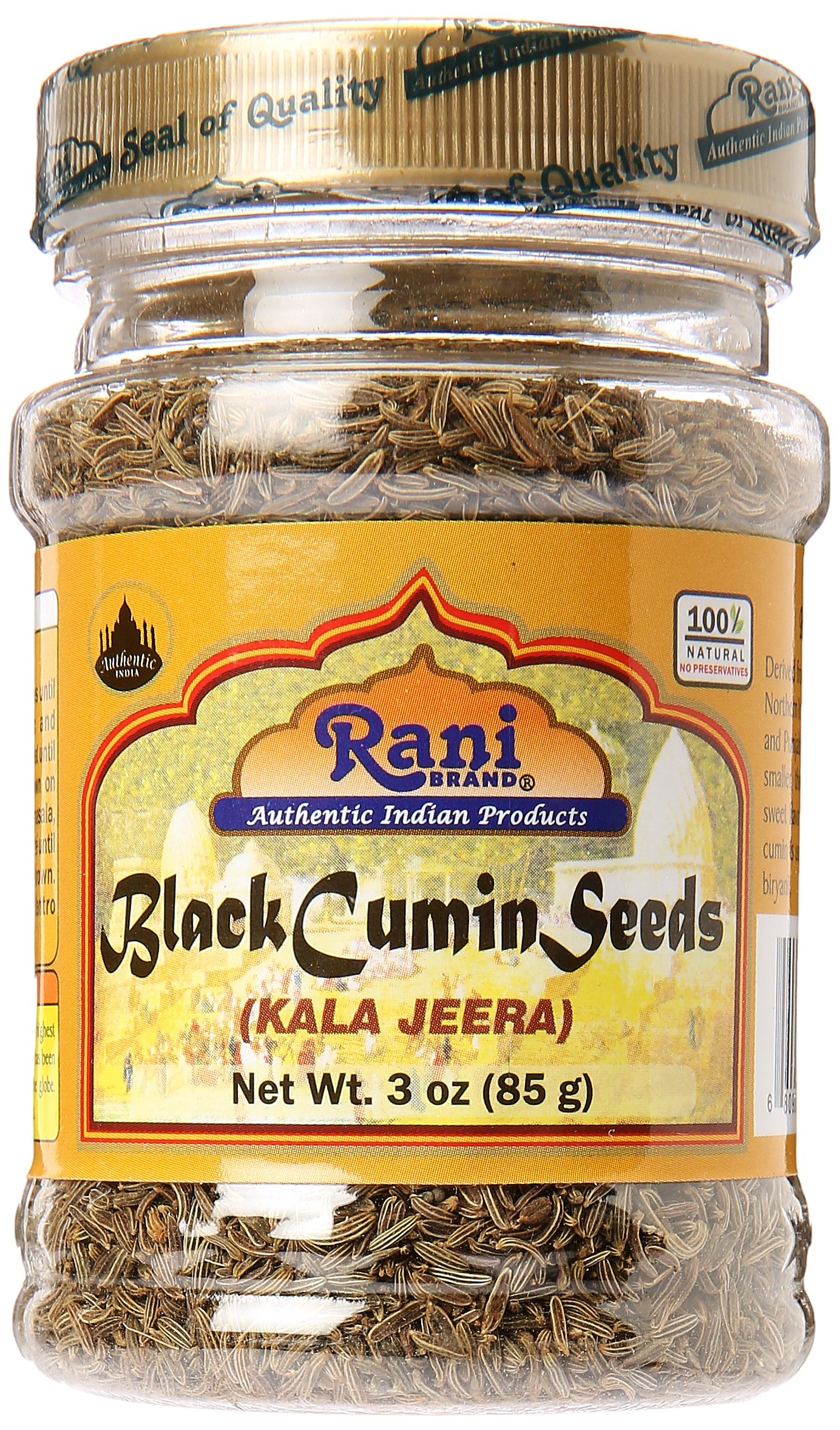 Rani Brand Authentic Rani Black cumin Seeds (Kala Jeera Bunium bulbocastanum) 3oz (85g) Natural gluten Friendly NON-gMO Vegan Indian Origin