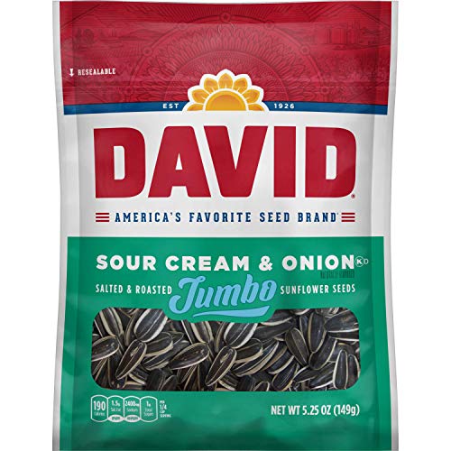 DAVID Seeds DAVID Roasted and Salted Spicy Queso Jumbo Sunflower Seeds Keto Friendly 5.25 oz 12 count (Pack of 1)