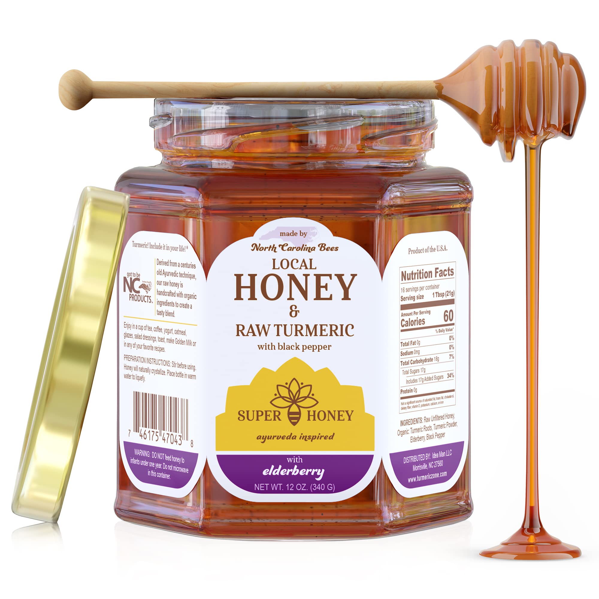 SUPER HONEY AYURVEDA Super Honey North carolina Honey Honey with Turmeric Elderberry & Black