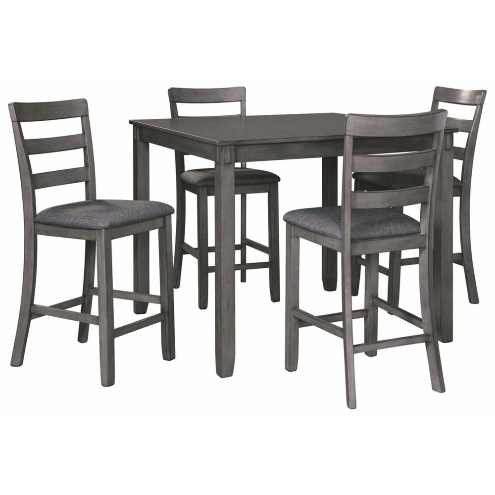 Signature Design By Ashley Bridson 5 Piece Counter Height Dining Room Set, Includes Table & 4 Bar Stools, Gray