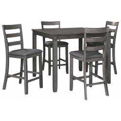 Signature Design By Ashley Bridson 5 Piece Counter Height Dining Room Set, Includes Table & 4 Bar Stools, Gray