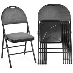 ARLIME 6 PCS Folding Chairs w/Padded Seats, Padded Folding Chair w/Handle Hole, Upholstered Seat, Steel Frame, Folding Chair for
