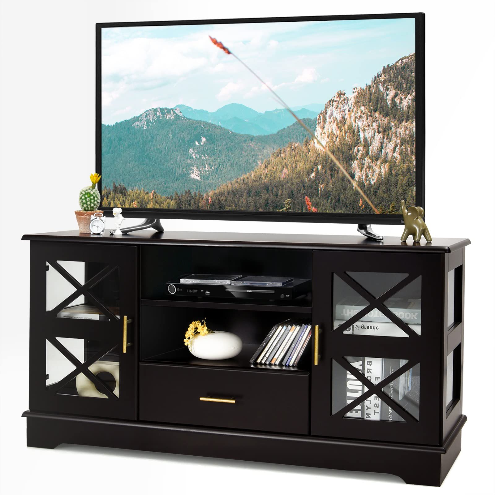 Premium TV Stand Console Enterteinment Center Table Organizer w/ Multiple Levels main image 1