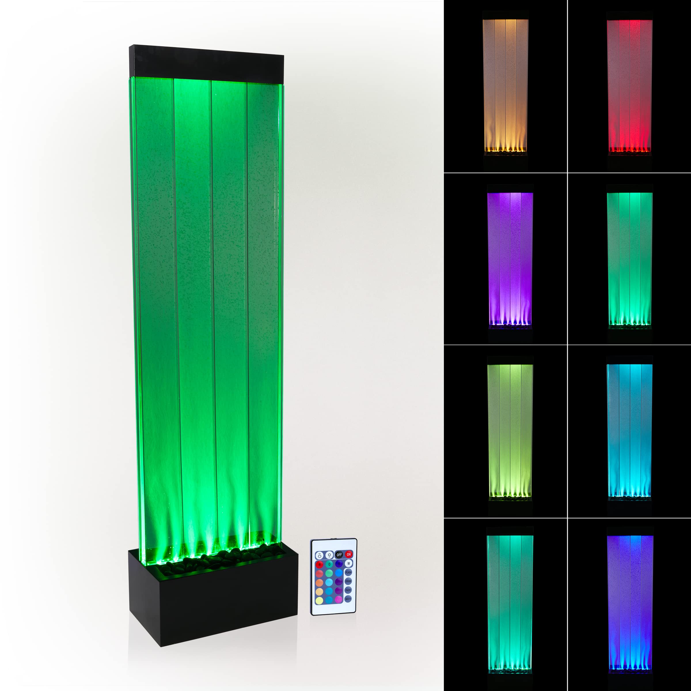 Alpine corporation MLT134BK Alpine 72 H Indoor Bubble Wall color-changing LED Lights and Remote, Black Fountains