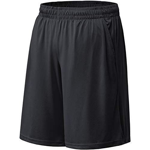 BALENNZ Athletic Shorts for Men with Pockets and Elastic Waistband Quick Dry Activewear Black