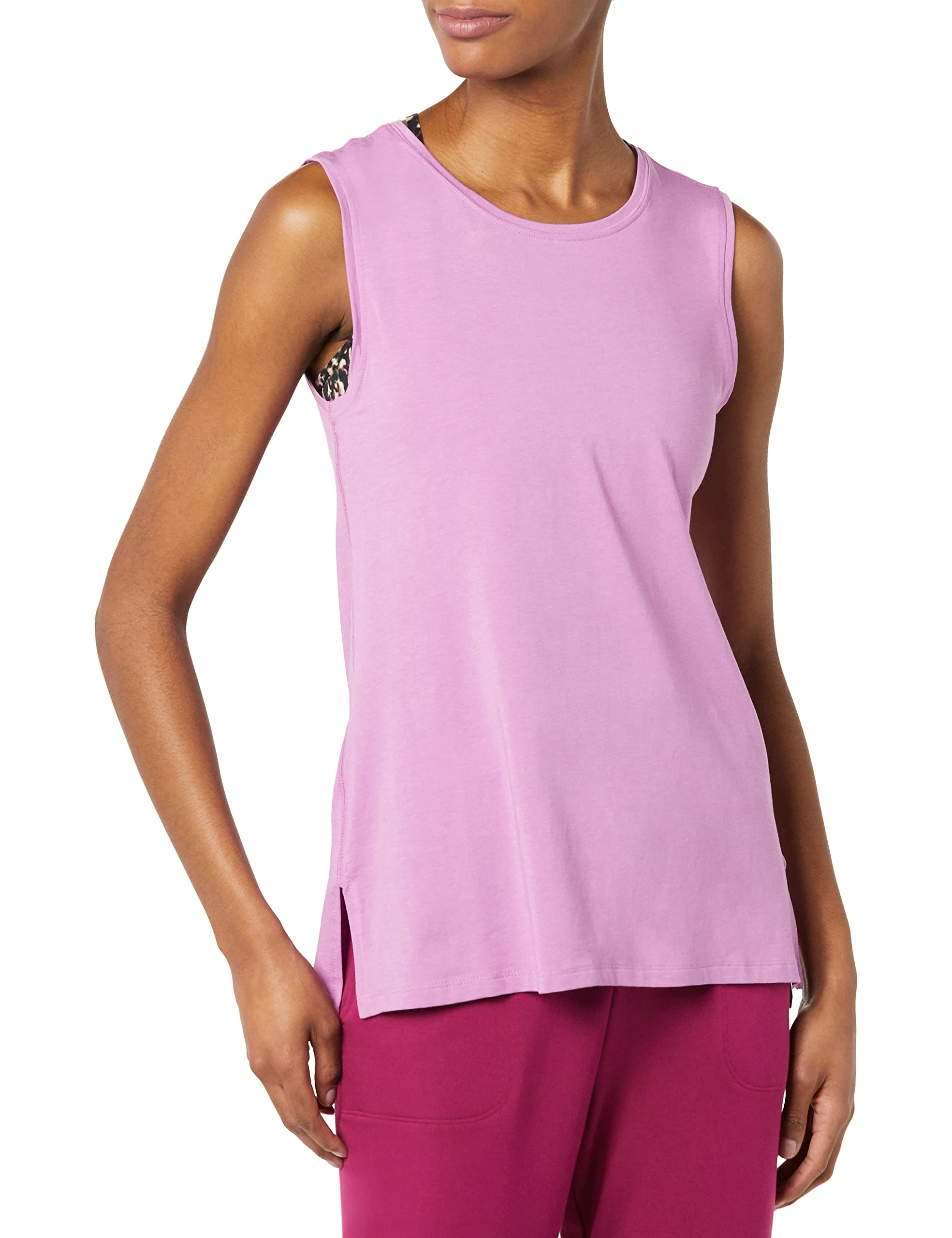 Amazon Essentials Womens Soft cotton Standard-Fit Full-coverage Sleeveless  Yoga Tank (Available in Plus Size) (Previously core 1