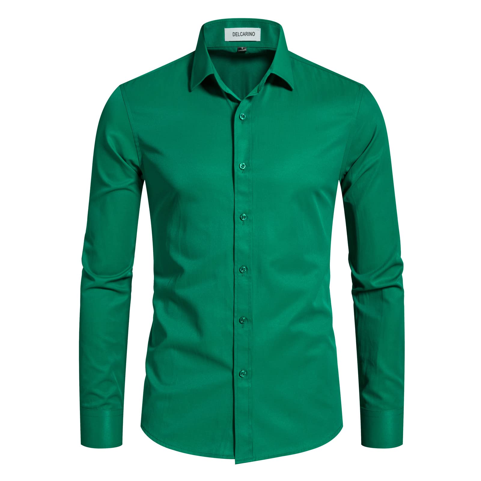 DELCARINO DELcARINO Mens Long Sleeve Button Up Shirts Solid Slim Fit ...