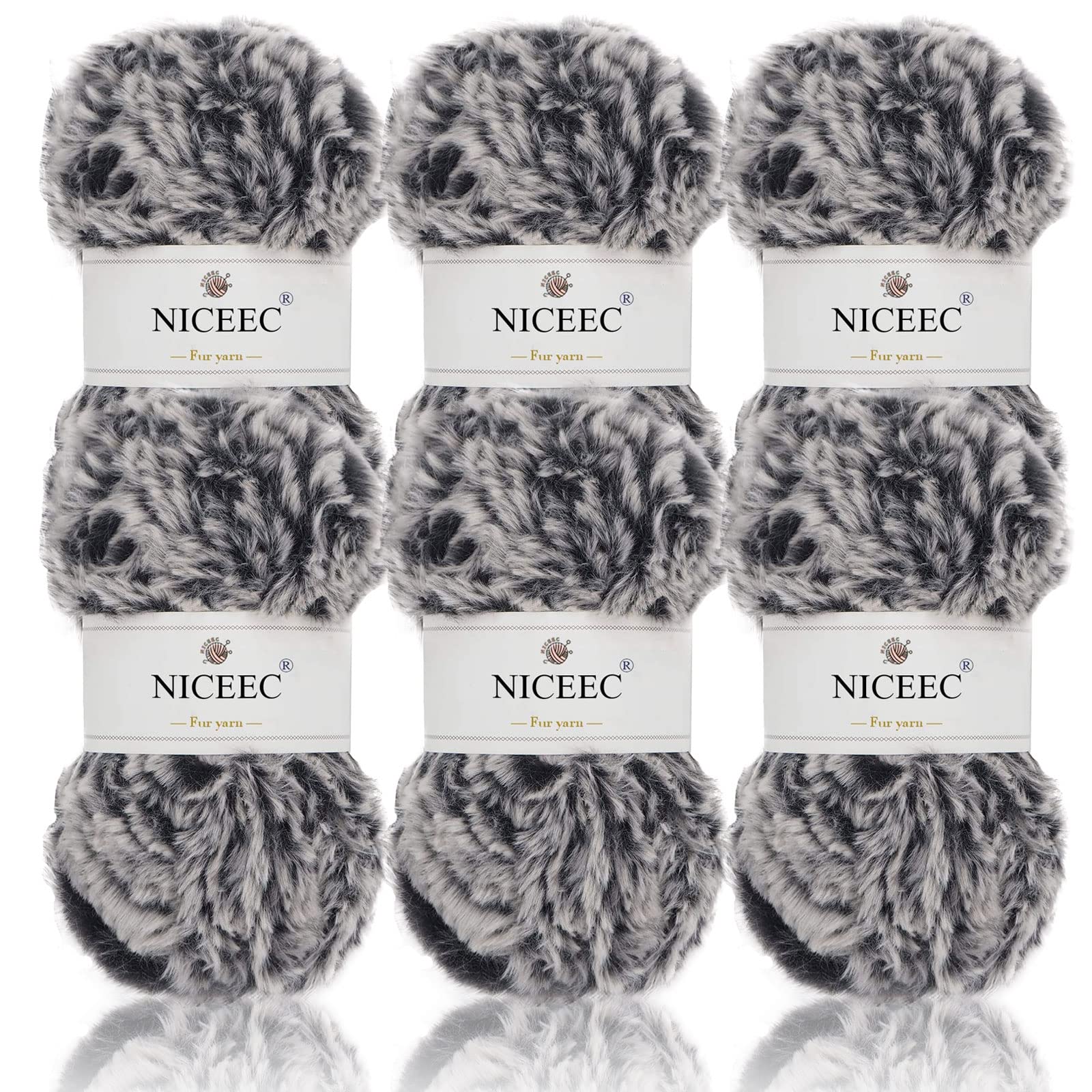 NICEEC NIcEEc Faux Fur Yarn Super Soft Yarn chunky Fluffy Yarn