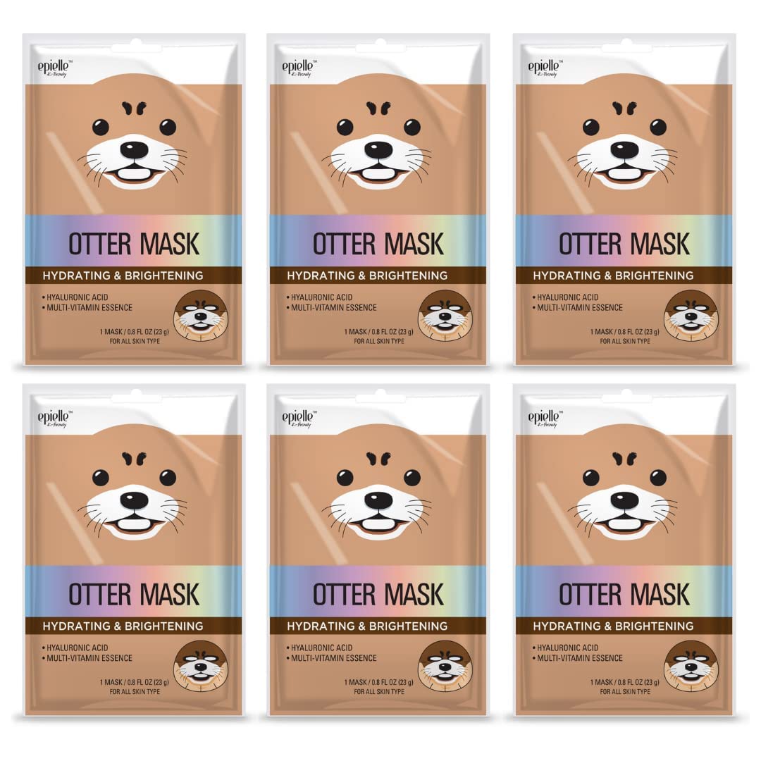 Epielle Otter character Skincare Sheet Masks  Animal Spa Mask  -For All Skin Types spa gifts for women, Spa gift, Birthday Party