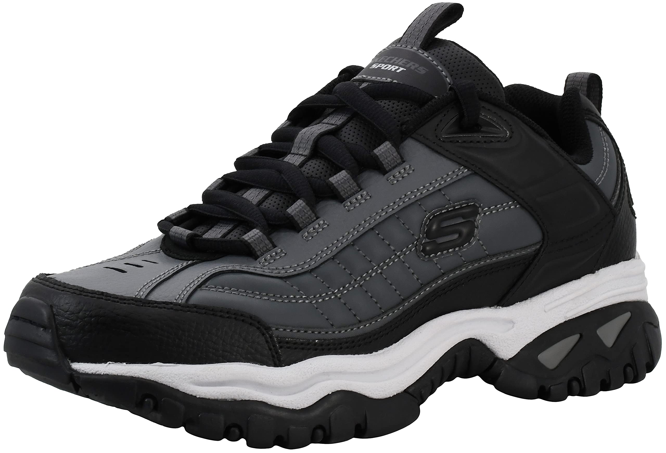 Skechers Mens Energy Afterburn LaceUp Blackgray Sneaker 8.5 Wide