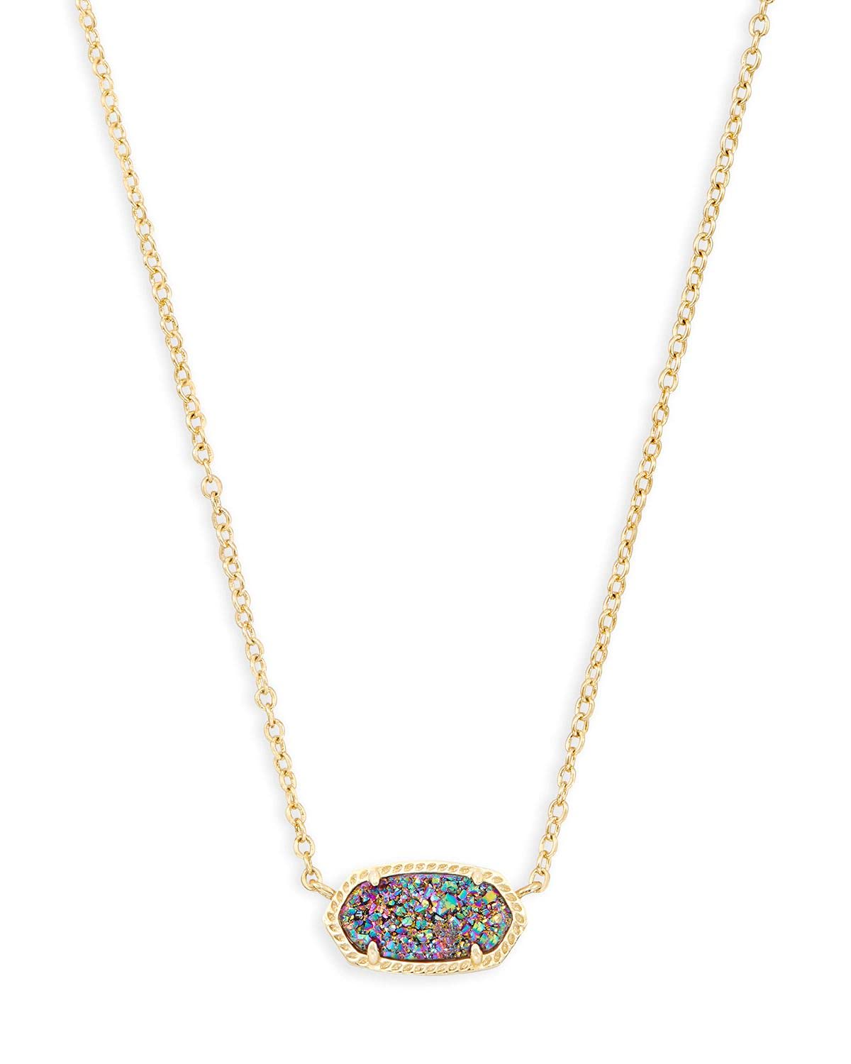Kendra Scott Elisa Pendant Necklace for Women, Fashion Jewelry, 14k gold-Plated, Multi Drusy