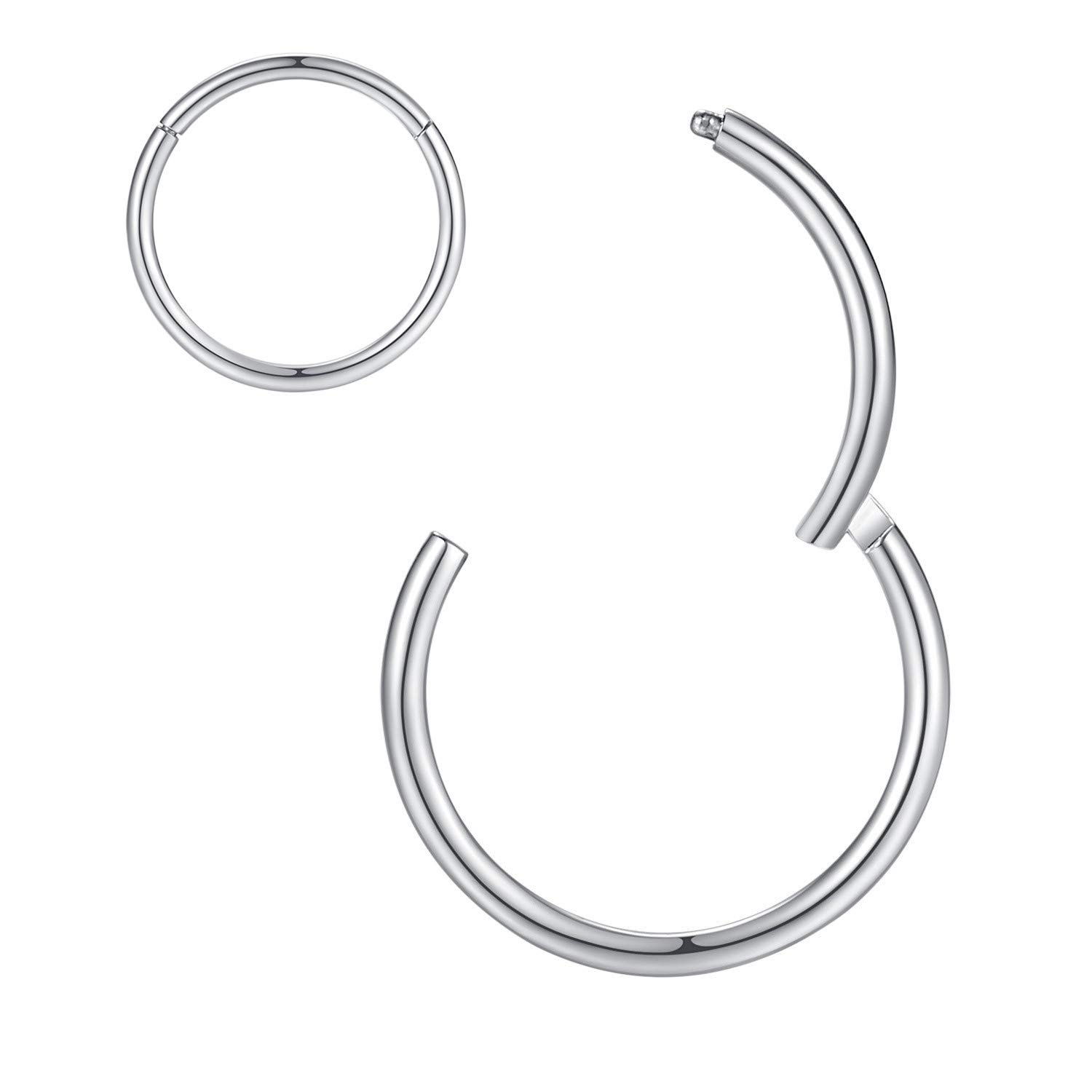 ORANGELOVE Silver Nose Rings 16 gauge Nose Ring Hoop Earrings For Women 16g Nose Hoop Septum Jewelry Surgical Steel Septum Ring Septum clic