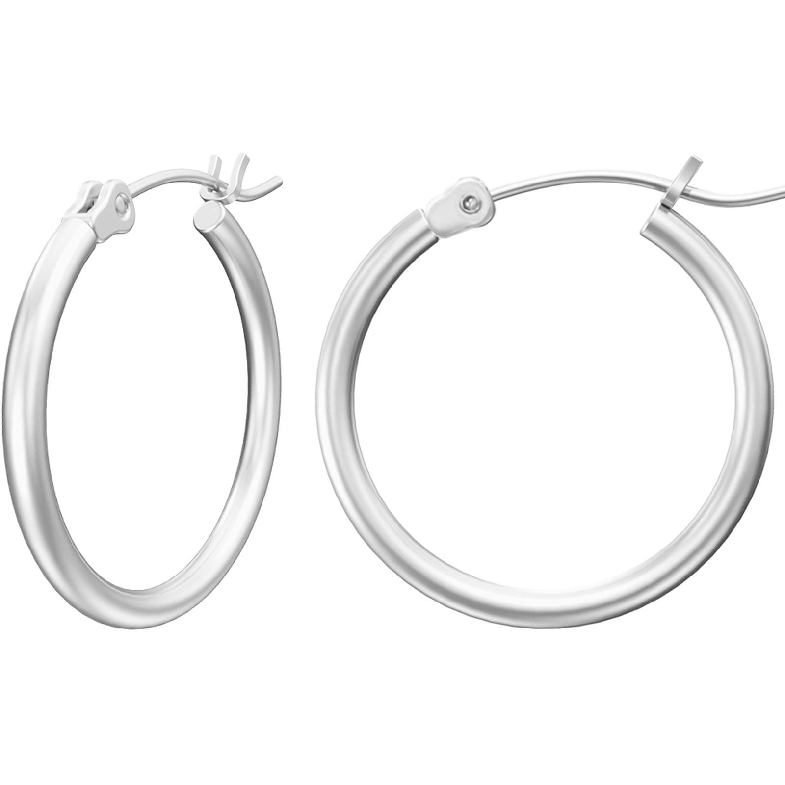 Gacimy Hoop Earrings For Women, 14K Gold Plated Flatted Hoops With 925 Sterling Silver Post, 15mm Small Earrings For Women