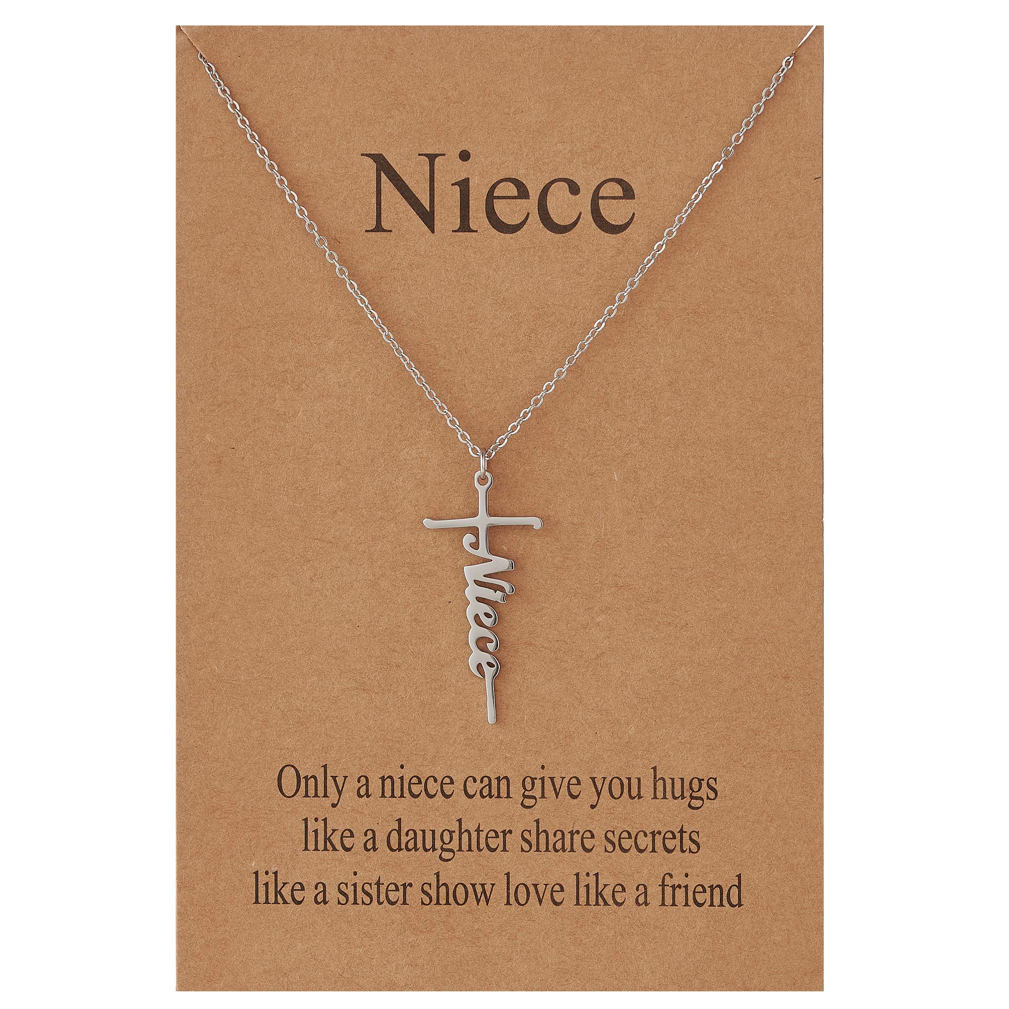 Lcherry Niece cross Pendant Necklace Stainless Steel cross Necklace Religious Jewelry for Women