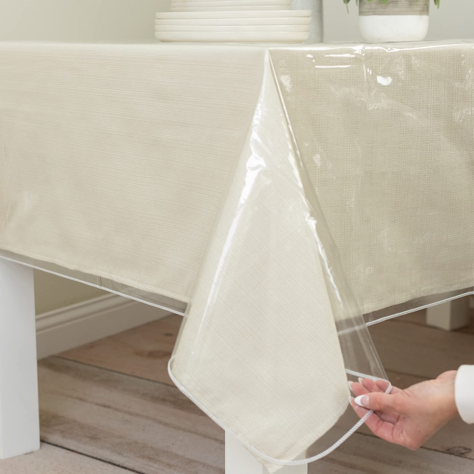 Benson Mills Heavy Duty Clear Plastic Tablecloth Protector, 100 