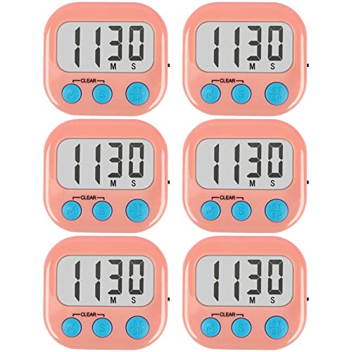 AOUCE 6 Pack Kitchen Timers Loud Ring Digital Timers for cooking