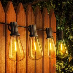 GPATIO Outdoor String Lights, 30FT Waterproof Patio Lights with 15+1 Dimmable Hanging Lights Globe G40 Bulbs, 2700k Shatterproof